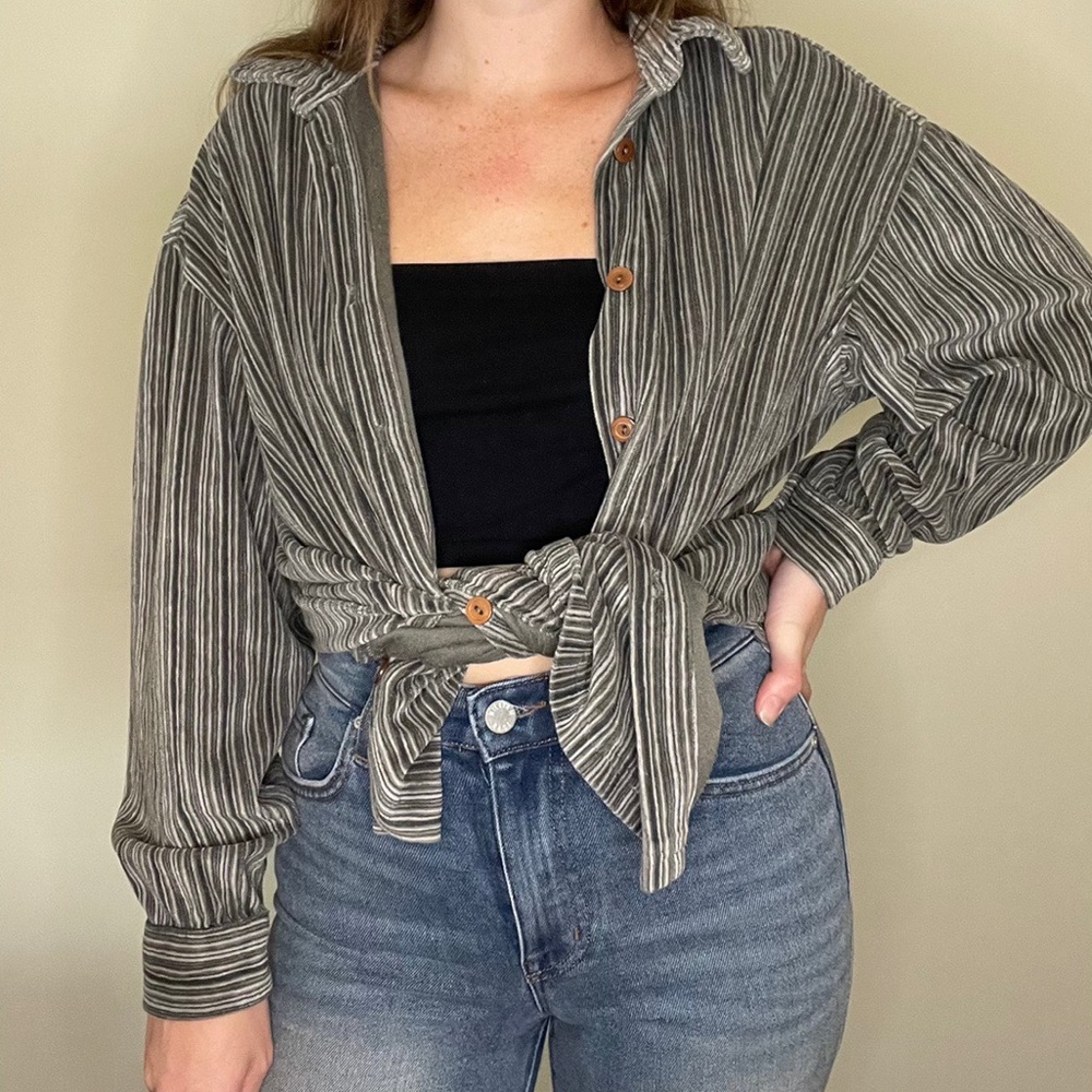 Vintage 90s suede button up